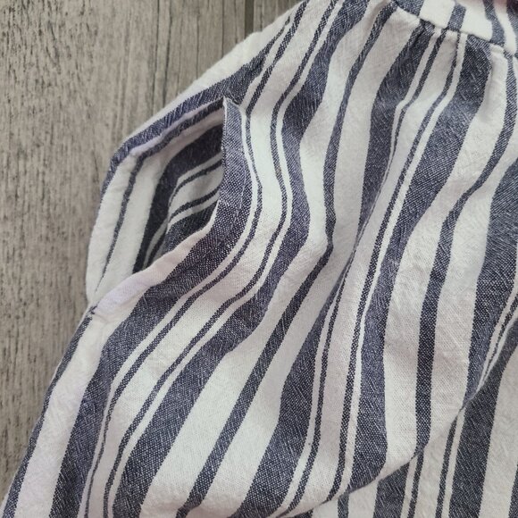 Roxy junior women's Grey/blue & White Striped Sleeveless Sundress – Size L - Picture 6 of 9